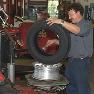 High quality tire machine allows Joe's Garage Inc in Southampton NY to quickly and carefully install all type of tires on any wheel.
